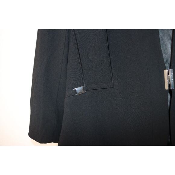 Cache Black Blazer Size 14 Silver Hardware Triacetate/Polyester (77) - Picture 4 of 9